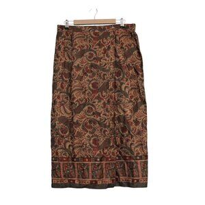 Pendleton Wrap Maxi Skirt Size 18 Paisley Rayon Boho A-Line Elastic Waist Grunge